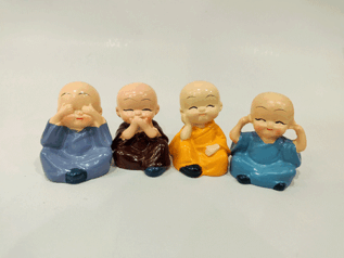 Baby Monk Beautiful Miniature set of 4pcs / Figurines Statue
