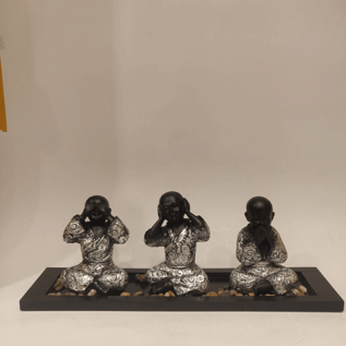 Resine Praying Baby Monk Figurines set of 3pcs
