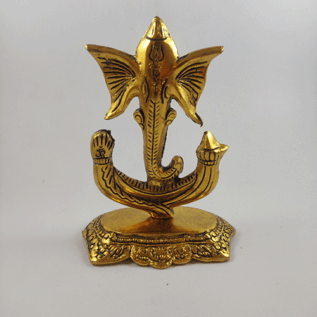 Handcrafed Antique Gold Plated Modern Art Ganesh