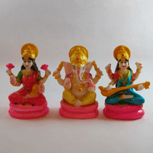 Resine Ganesh, Lakshmi, Saraswathy Set of 3