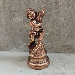 Metal Copper Polished Boy Playing Violin Statue
