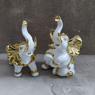 Gold Plated Elephant Pair