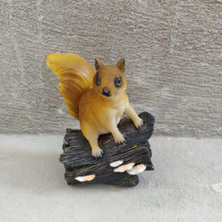 Decorative Resine Squirrel on log