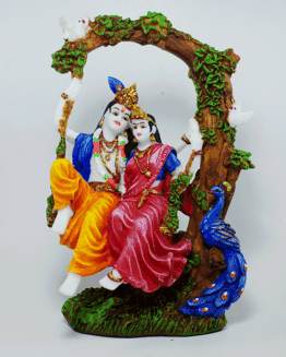 Resine Krishna & Radha Sitting on a tree