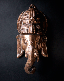 Metal Ganesh Face Wall Hanging