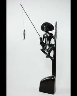 Wooden fisherman standing