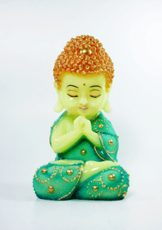 Marble Finish Praying Baby Monk Figurines Statue