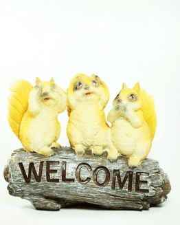 Three Little Squirrel on Log