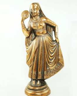 Antique Metal Art Sculpture Dancing Lady